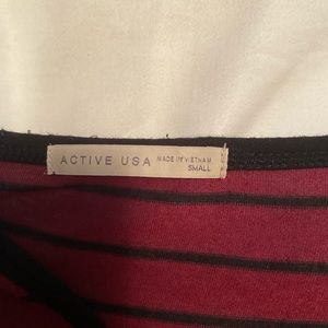 Red and black stripped shirt size small brand active USA